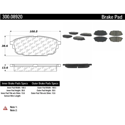 Plaquettes de frein arri�re semi-m�talliques de qualit� sup�rieur by CENTRIC PARTS - 300.08920 pa4