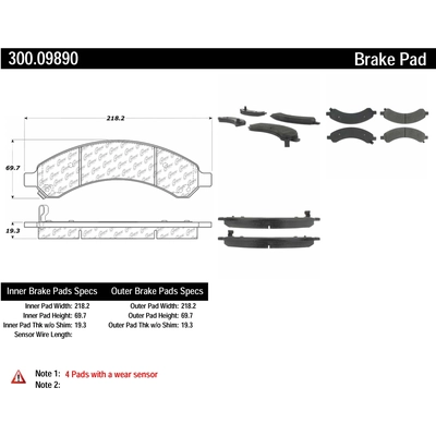 Plaquettes de frein arrière semi-métalliques de qualité supérieur par CENTRIC PARTS - 300.09890 pa2