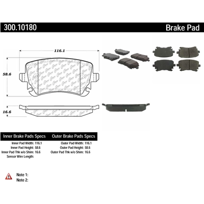 Rear Premium Semi Metallic Pads by CENTRIC PARTS - 300.10180 pa3