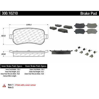 Rear Premium Semi Metallic Pads by CENTRIC PARTS - 300.10210 pa2
