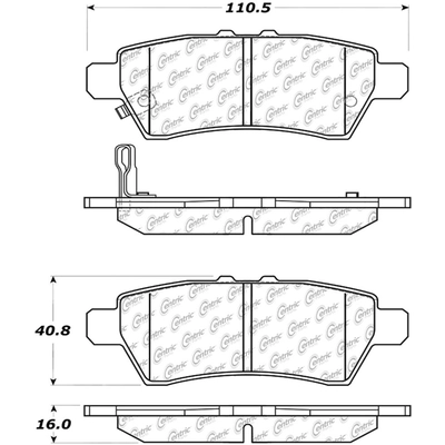 Plaquettes de frein arri�re semi-m�talliques de qualit� sup�rieur by CENTRIC PARTS - 300.11010 pa6