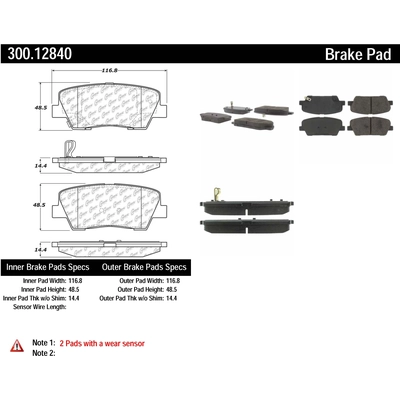 Rear Premium Semi Metallic Pads by CENTRIC PARTS - 300.12840 pa3