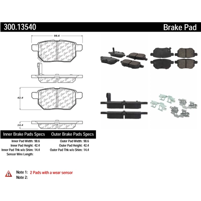 Plaquettes de frein arrière semi-métalliques de qualité supérieur by CENTRIC PARTS - 300.13540 pa4