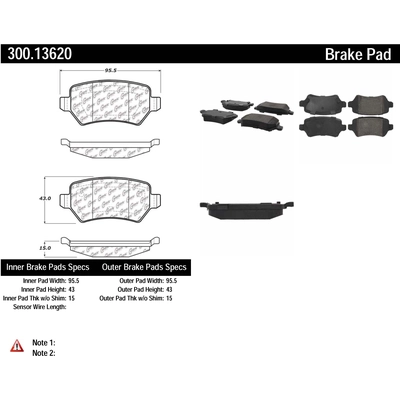 Plaquettes de frein arri�re semi-m�talliques de qualit� sup�rieur by CENTRIC PARTS - 300.13620 pa2