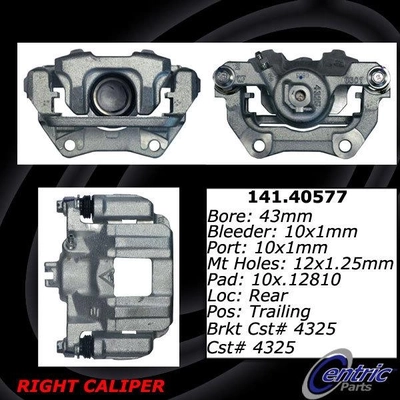 Rear Right Rebuilt Caliper With Hardware by CENTRIC PARTS - 141.40577 pa6