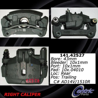 Rear Right Rebuilt Caliper With Hardware by CENTRIC PARTS - 141.42527 pa12