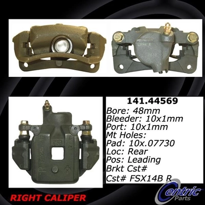 Rear Right Rebuilt Caliper With Hardware by CENTRIC PARTS - 141.44569 pa7