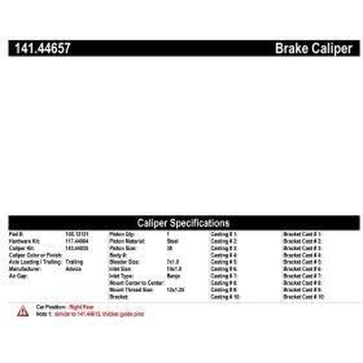 Rear Right Rebuilt Caliper With Hardware by CENTRIC PARTS - 141.44657 pa1