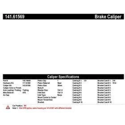 Rear Right Rebuilt Caliper With Hardware by CENTRIC PARTS - 141.61569 pa1