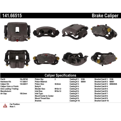 Étrier arrière droit reconditionné avec matériel par CENTRIC PARTS - 141.66515 pa8