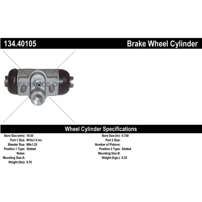 Rear Right Wheel Cylinder by CENTRIC PARTS - 134.40105 pa1