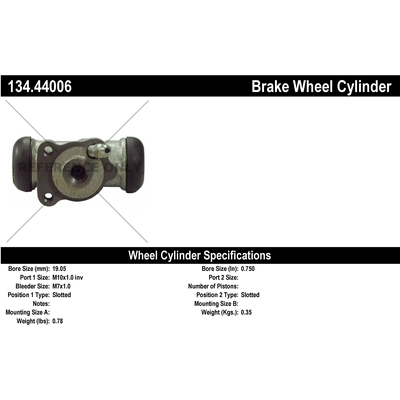 Rear Right Wheel Cylinder by CENTRIC PARTS - 134.44006 pa1