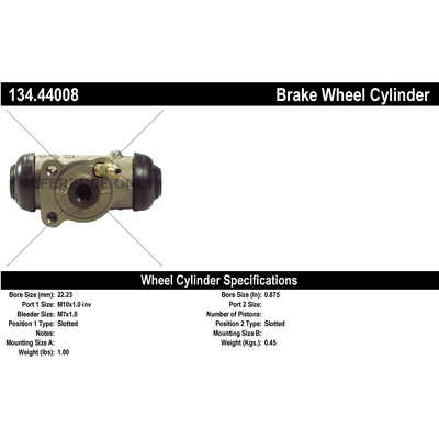 Rear Right Wheel Cylinder by CENTRIC PARTS - 134.44008 pa1