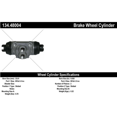 Rear Right Wheel Cylinder by CENTRIC PARTS - 134.48004 pa1