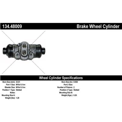 Rear Right Wheel Cylinder by CENTRIC PARTS - 134.48009 pa1