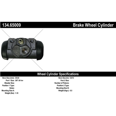 Rear Right Wheel Cylinder by CENTRIC PARTS - 134.65009 pa1