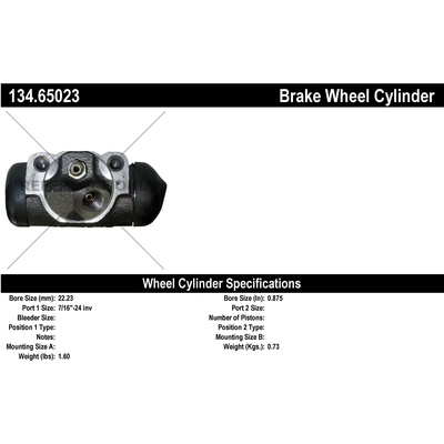 Rear Right Wheel Cylinder by CENTRIC PARTS - 134.65023 pa1