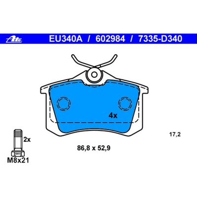 Rear Semi Metallic Pads by ATE - 602984 pa1