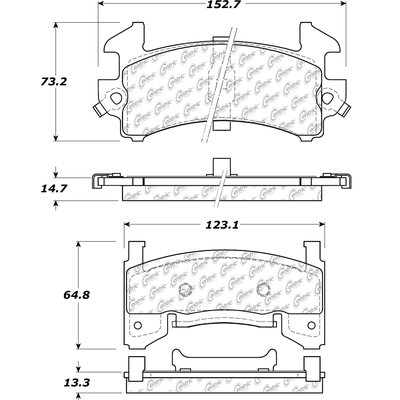 Rear Semi Metallic Pads by CENTRIC PARTS - 102.01540 pa5