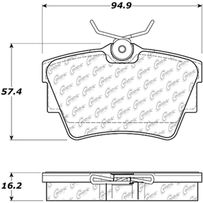 Plaquettes arrière semi-métallique by CENTRIC PARTS - 102.07060 pa3