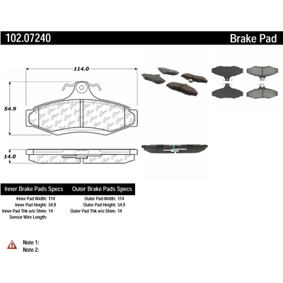 Rear Semi Metallic Pads by CENTRIC PARTS - 102.07240 pa3