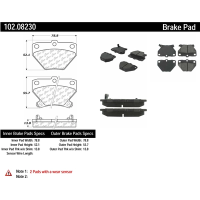 Plaquettes arri�re semi-m�tallique by CENTRIC PARTS - 102.08230 pa1