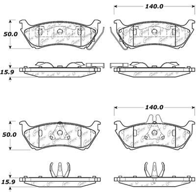 Plaquettes arrière semi-métallique by CENTRIC PARTS - 102.08750 pa4