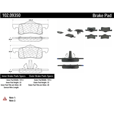 Plaquettes arrière semi-métallique by CENTRIC PARTS - 102.09350 pa5