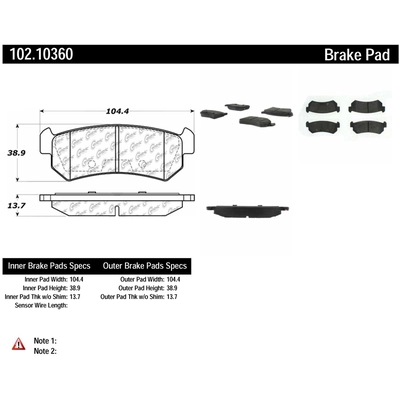 Rear Semi Metallic Pads by CENTRIC PARTS - 102.10360 pa1