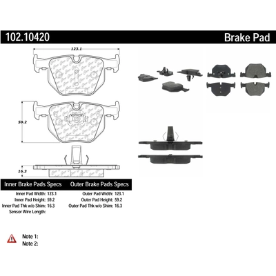 Rear Semi Metallic Pads by CENTRIC PARTS - 102.10420 pa2