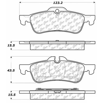 Rear Semi Metallic Pads by CENTRIC PARTS - 102.10600 pa2