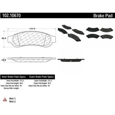 Plaquettes arrière semi-métallique by CENTRIC PARTS - 102.10670 pa1