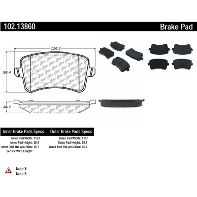 Plaquettes arri�re semi-m�tallique by CENTRIC PARTS - 102.13860 pa5