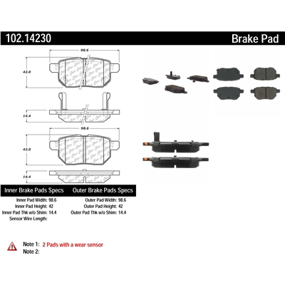 Plaquettes arri�re semi-m�tallique by CENTRIC PARTS - 102.14230 pa4