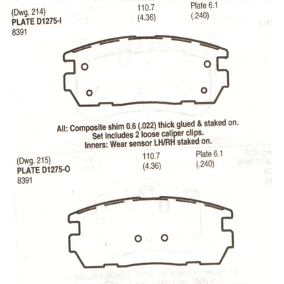EUROROTOR - F1D1275H - Rear Semi Metallic Pads pa3