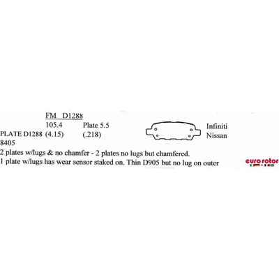 EUROROTOR - F1D1288H - Rear Semi Metallic Pads pa3