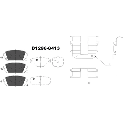 Rear Semi Metallic Pads by EUROROTOR - F1D1296H pa3