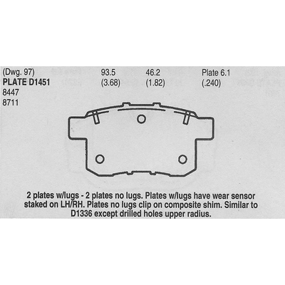 Rear Semi Metallic Pads by EUROROTOR - F1D1451H pa3