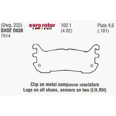 Rear Semi Metallic Pads by EUROROTOR - F1D636 pa2