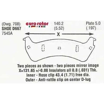 Rear Semi Metallic Pads by EUROROTOR - F1D667A-H pa3