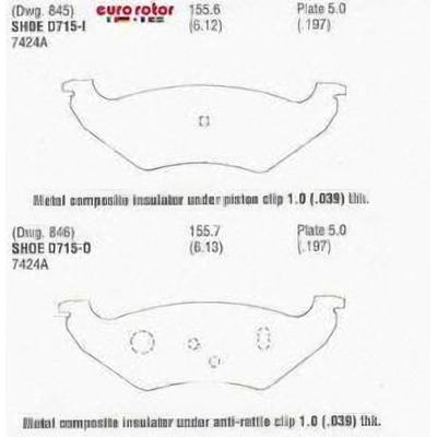 Plaquettes arrière semi-métallique par EUROROTOR - F1D715 pa1