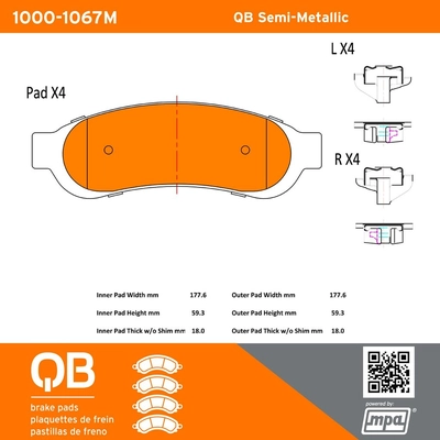 QUALITY-BUILT - 1000-1067M - Rear Disc Brake Pad Set pa2