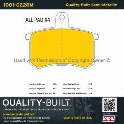 Rear Semi Metallic Pads by QUALITY-BUILT - 1001-0228M pa1