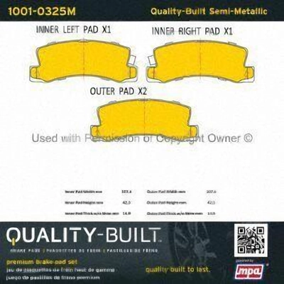 Rear Semi Metallic Pads by QUALITY-BUILT - 1001-0325M pa1