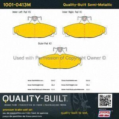 Rear Semi Metallic Pads by QUALITY-BUILT - 1001-0413M pa1