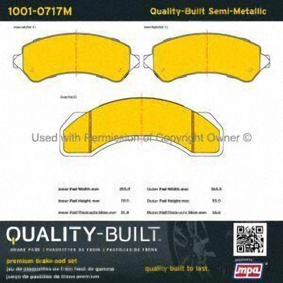 Plaquettes arri�re semi-m�tallique by QUALITY-BUILT - 1001-0717M pa3