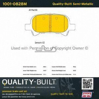 Rear Semi Metallic Pads by QUALITY-BUILT - 1001-0828M pa1