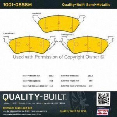 Rear Semi Metallic Pads by QUALITY-BUILT - 1001-0858M pa1