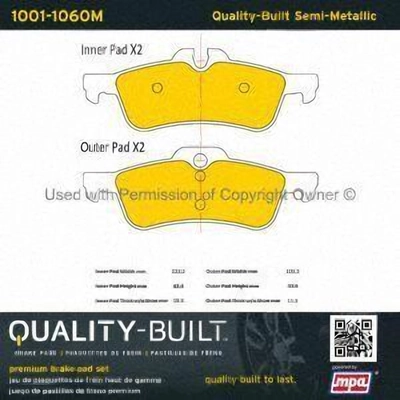 Rear Semi Metallic Pads by QUALITY-BUILT - 1001-1060M pa1