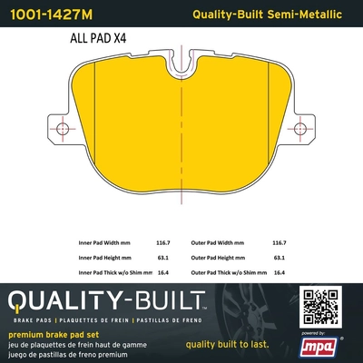 QUALITY-BUILT - 1001-1427M - Rear Disc Brake Pad Set pa2